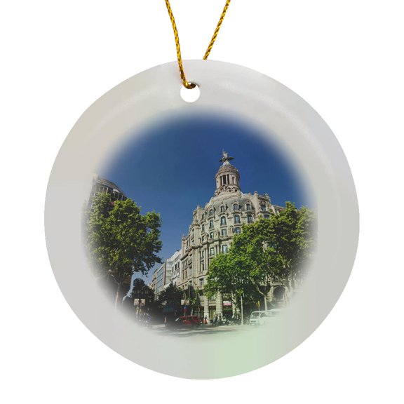 3drose, Passeig De Gracia, Barcelona, Spain - Eu27 Spi0122 - Sergio Pitamitz, Circle Porcelain Ornament