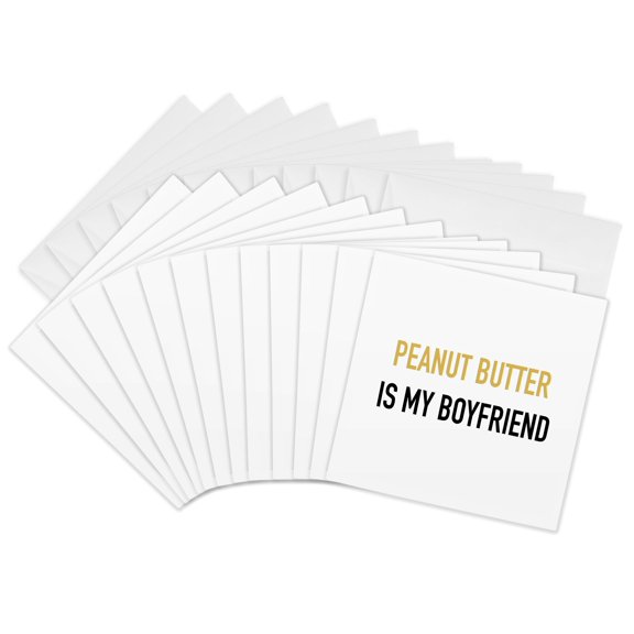 3drose, Peanut Butter Is My Boyfriend, 12 Greeting Cards with Envelopes