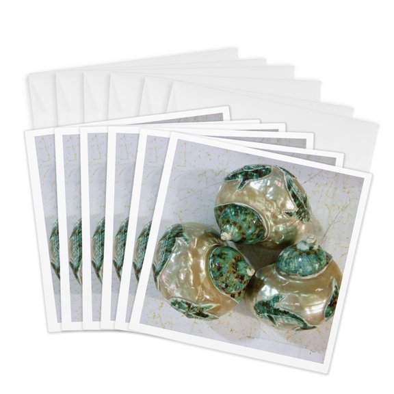 3drose, Pearlized Sea Shells, 6 Greeting Cards with Envelopes