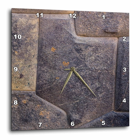 3drose, Peru, Cuzco, Sacred Valley, Ollantaytambo, Inca Stone Wall Detail, 15x15 Wall Clock
