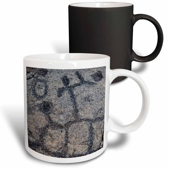 3drose, Petroglyph, Volcanoes Np, Big Island, Hawaii - Us12 Rbe0018 - Ralph H. Bendjebar, 11oz Magic Transforming Mug