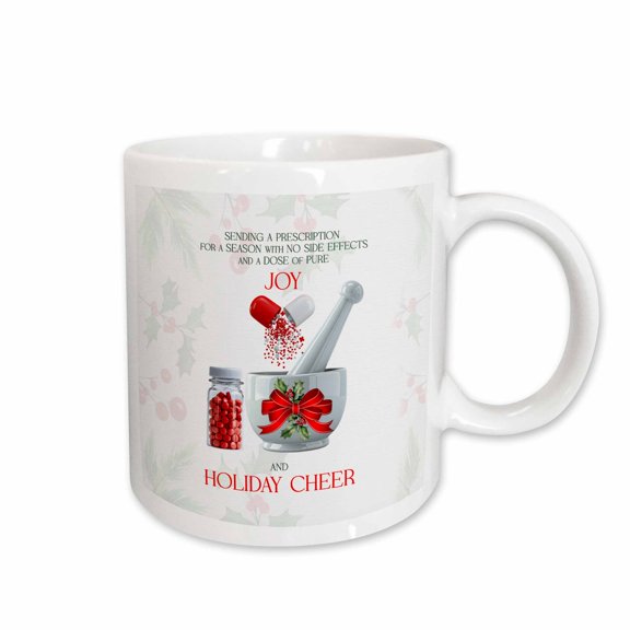 3drose, Pharmacist Pharmacy Humorous Puns with Holiday Cheer, 11oz Mug