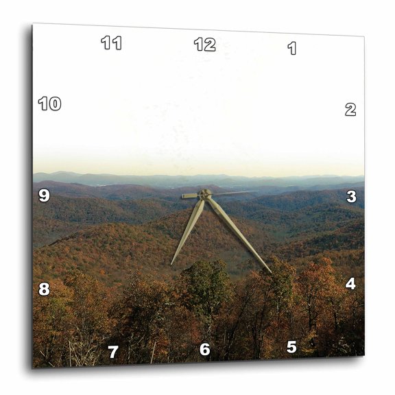 3drose, Photo of Autumn Trees on Blue Ridge Mountains at Mills River Valley, 10x10 Wall Clock