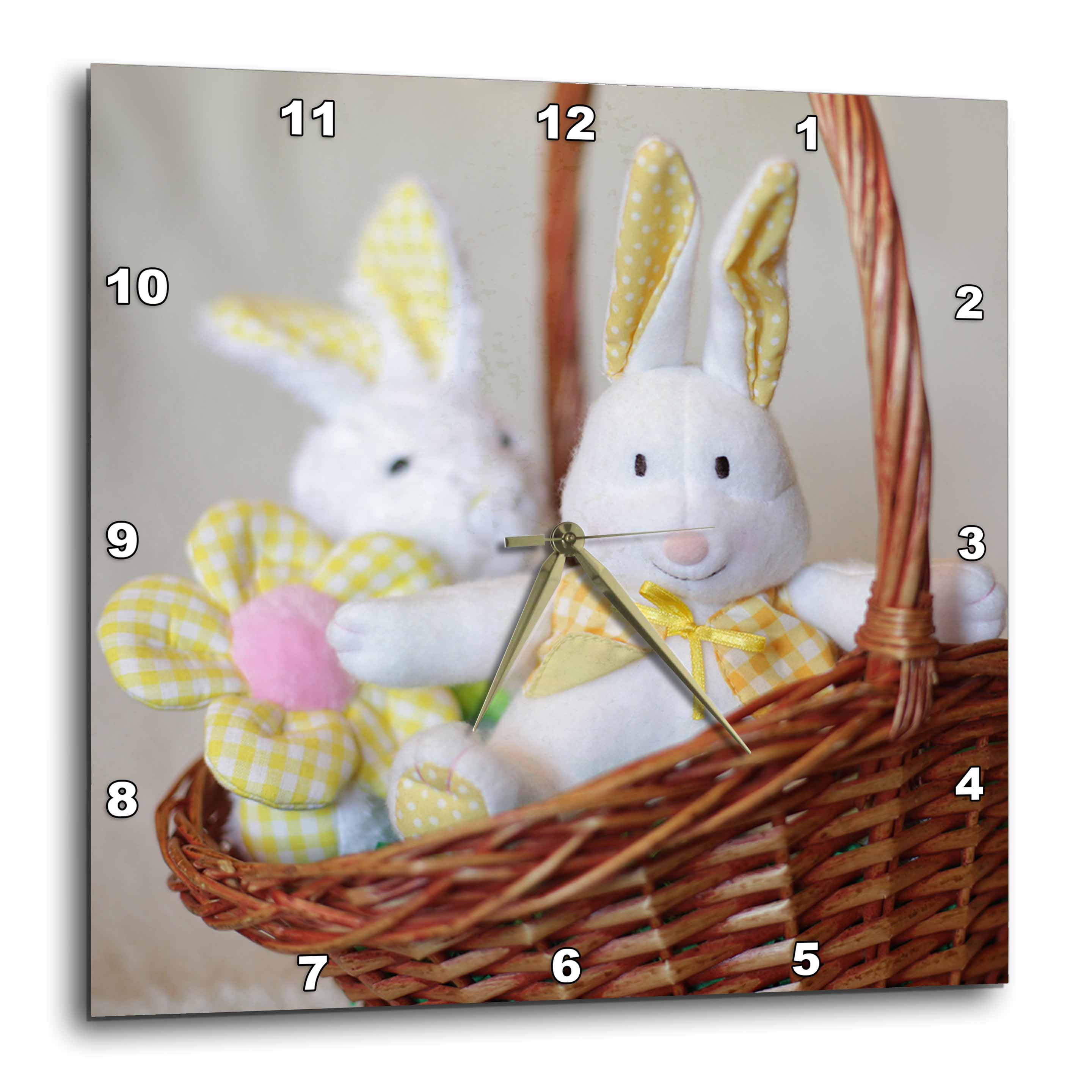 3drose, Photo of Two Yellow, Plaid and Polka Dot Stuffed Bunnies in a ...