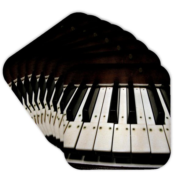 3drose, Piano Keys, Set of 8 Coasters - Cork