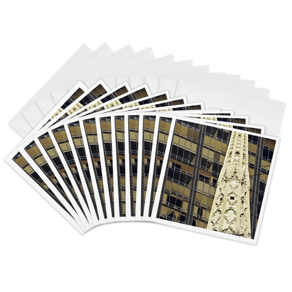 3drose, Pictured Abstract Pics on Fifth Avenue, 12 Greeting Cards with Envelopes