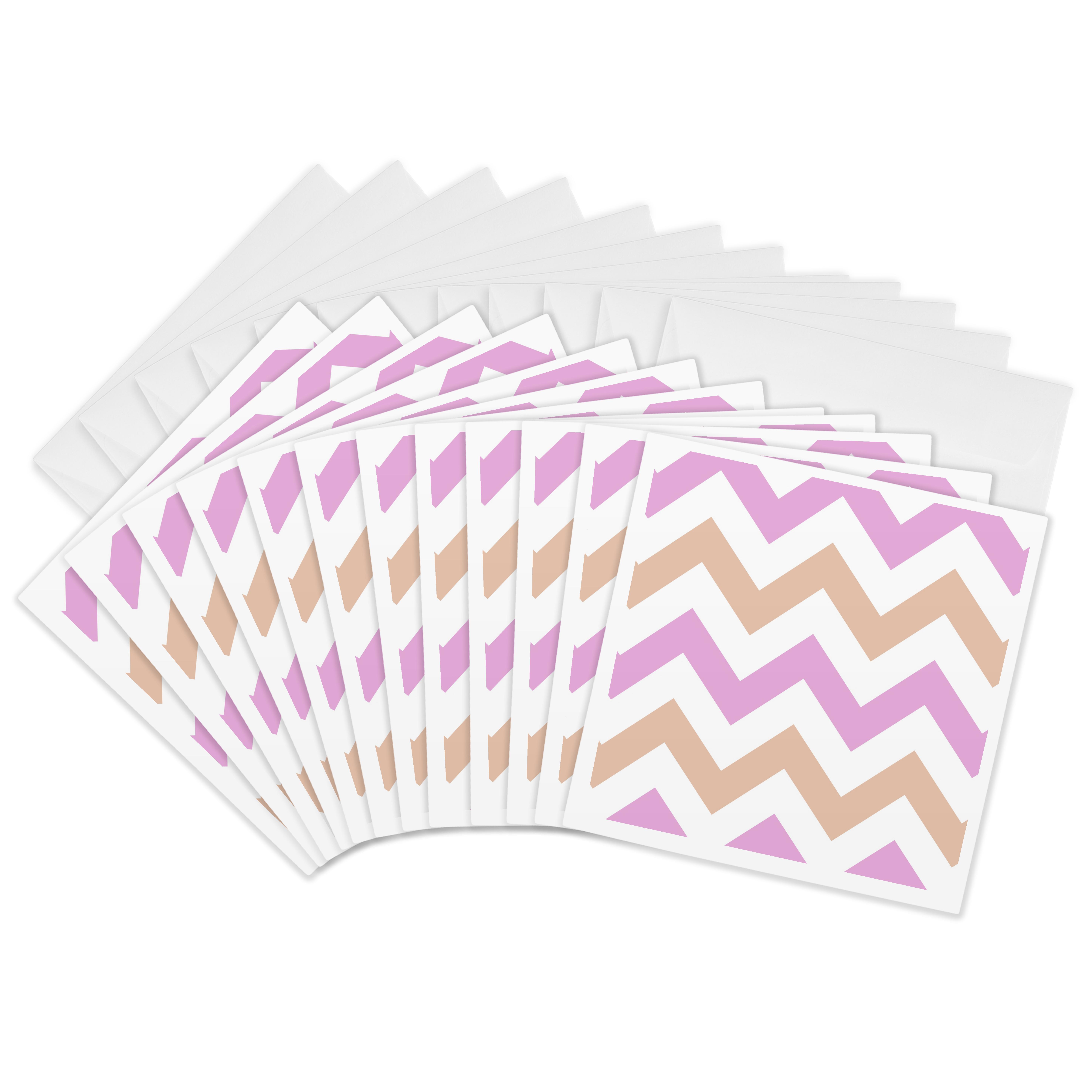 3drose, Pink and Coral Orange Chevron Zig Zag Pattern - White Zigzag ...