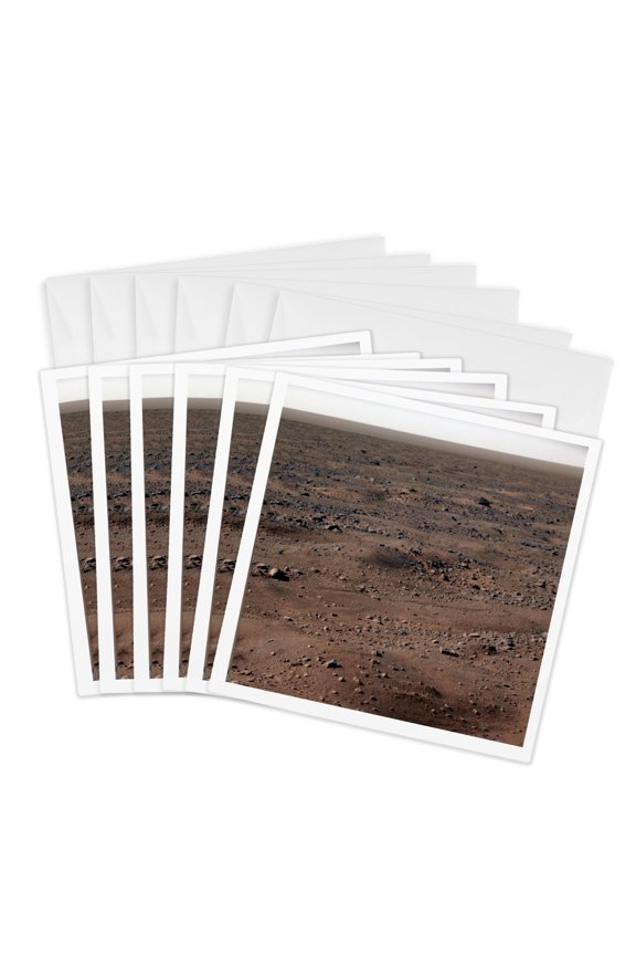 , Planet Surface Mars Rocks Science, 6 Greeting Cards with Envelopes