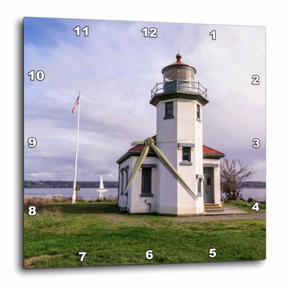 3drose, Point Robinson Lighthouse, Maury Island, Near Seattle, Wa, Usa, 15x15 Wall Clock