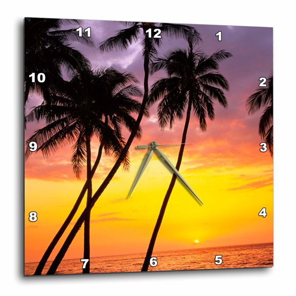 3drose, Polynesian Dance at Sunset, Hawaii - Us12 Dpb1122 - Douglas Peebles, 10x10 Wall Clock