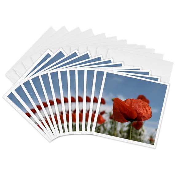 3drose, Poppy Seed, 12 Greeting Cards with Envelopes