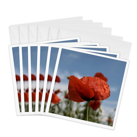 3drose, Poppy Seed, 6 Greeting Cards with Envelopes