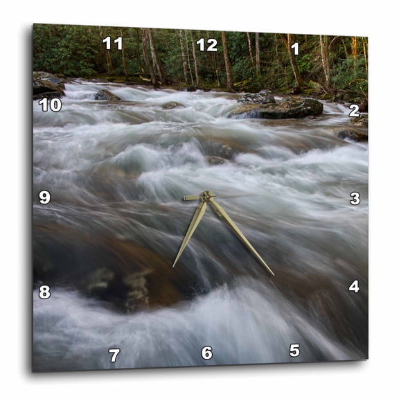 3drose, Powerful White Water Rapids Cascade Along the Thunderhead Prong., 10x10 Wall Clock