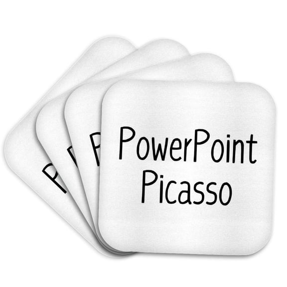 3drose, Powerpoint Meme Typography Design, Set of 4 Coasters - Cork