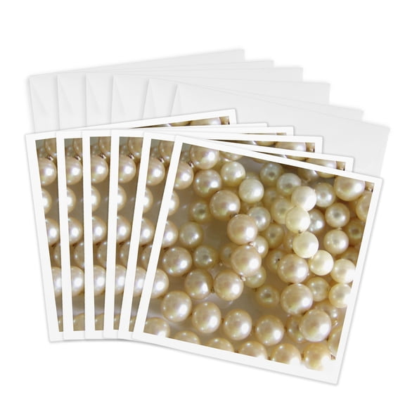 3drose, Precious Pearls, 6 Greeting Cards with Envelopes