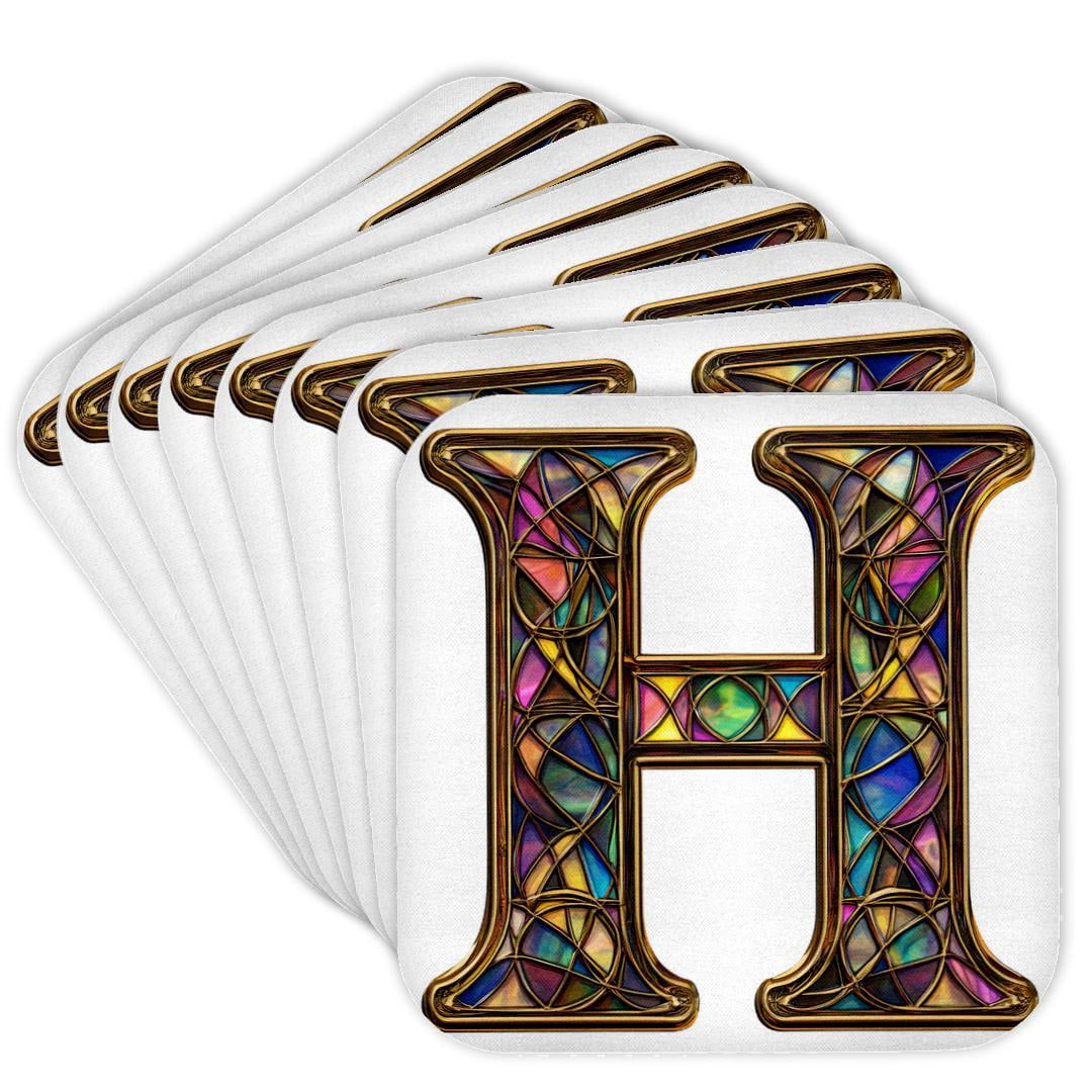 3drose-pretty-image-of-stained-glass-monogram-letter-h-set-of-8