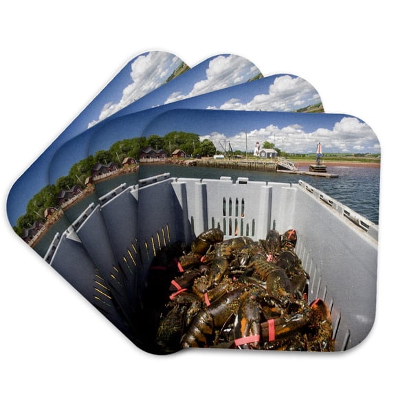 3drose, Prince Edward Island, Victoria. Lobster Catch, Fishing-cn09 Dbr0006 - Dave Bartruff, Set of 4 Coasters - Soft