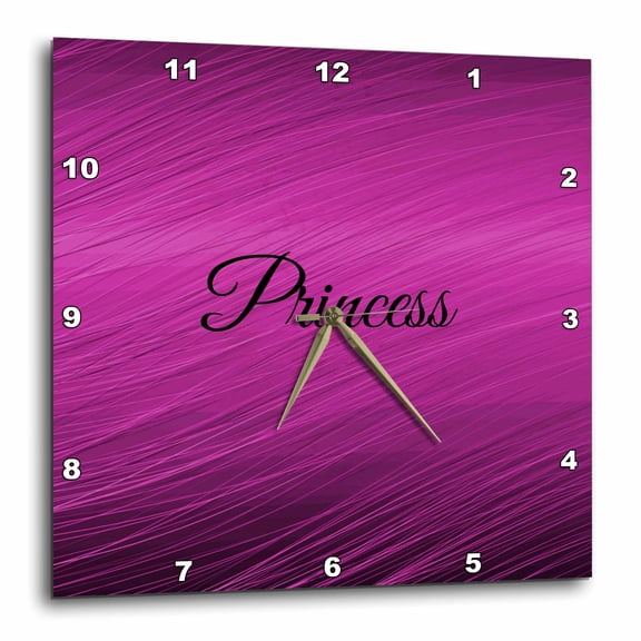 3drose, Princess Letter with Purple Background, 13x13 Wall Clock