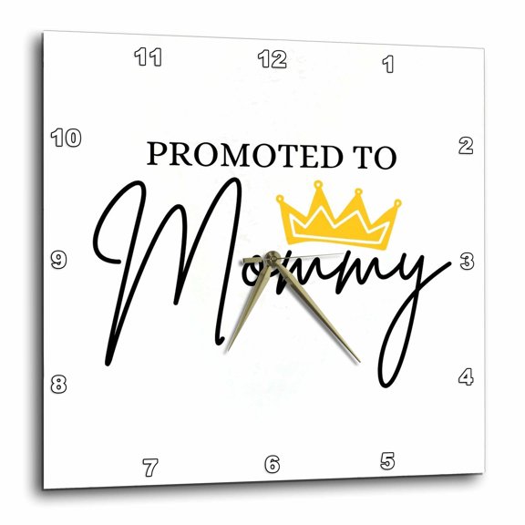 3drose, Promoted to Mommy with Crown Icon, 15x15 Wall Clock