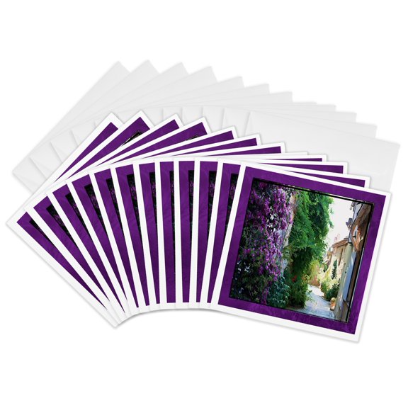 3drose, Provence Alley, 12 Greeting Cards with Envelopes