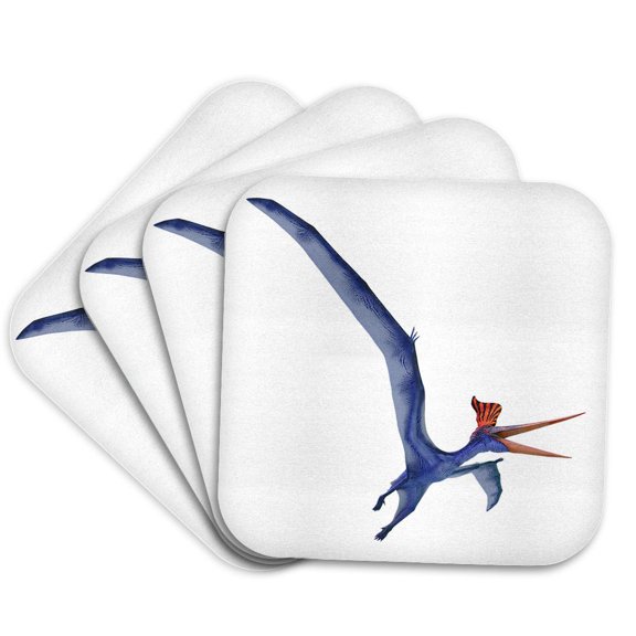 3drose, Pteranodon Flying Dinosaur Flying Left and Seen from Below, Set of 4 Coasters - Cork