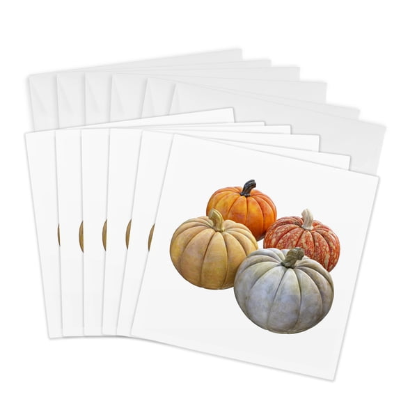 3drose, Pumpkin Group Variety, 6 Greeting Cards with Envelopes