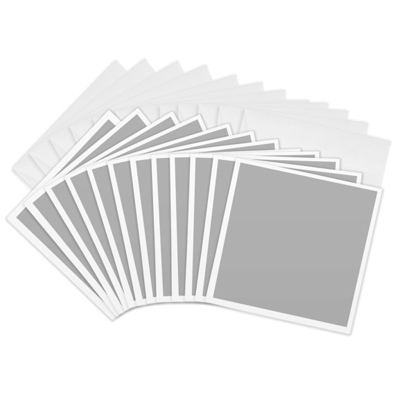 3drose, Pure Silver, 12 Greeting Cards with Envelopes