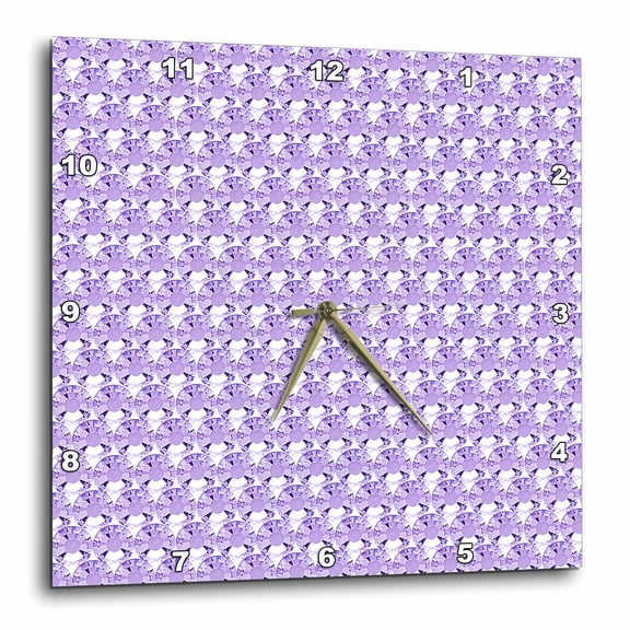 3drose, Purple Rhinestone Gem Print, 13x13 Wall Clock