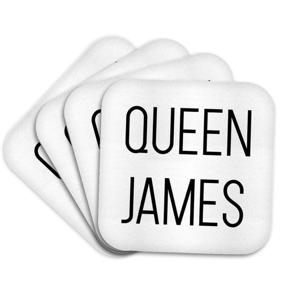 3drose, Queen James, Set of 4 Coasters - Cork