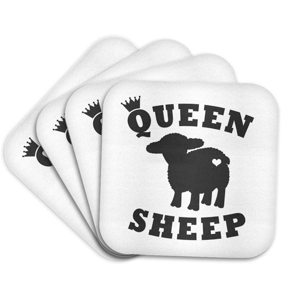 3drose, Queen Sheep, Set of 4 Coasters - Cork