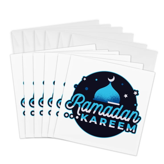 3drose, Ramadan Kareem for Muslim Celebration Arabic, 6 Greeting Cards with Envelopes