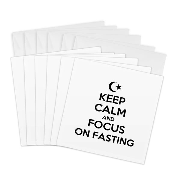 3drose, Ramadan Keep Calm and Focus on Fasting, 6 Greeting Cards with Envelopes