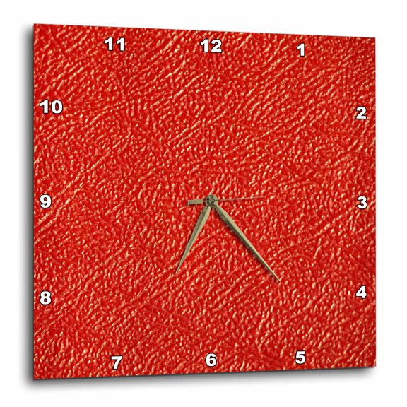 3drose, Red Leather, 10x10 Wall Clock
