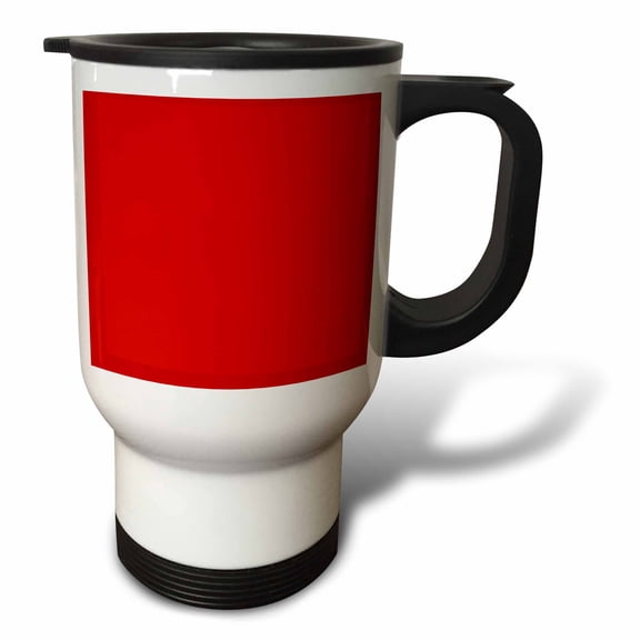 3drose, Red - Plain Simple Solid Color - Bold Vibrant Bright Pure Imperial Crimson Fire-engine Cardinal Red, 14oz Stainless Steel Travel Mug
