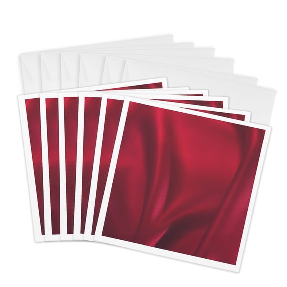 3drose, Red Silk - Classy - Fashion - Art, 6 Greeting Cards with Envelopes