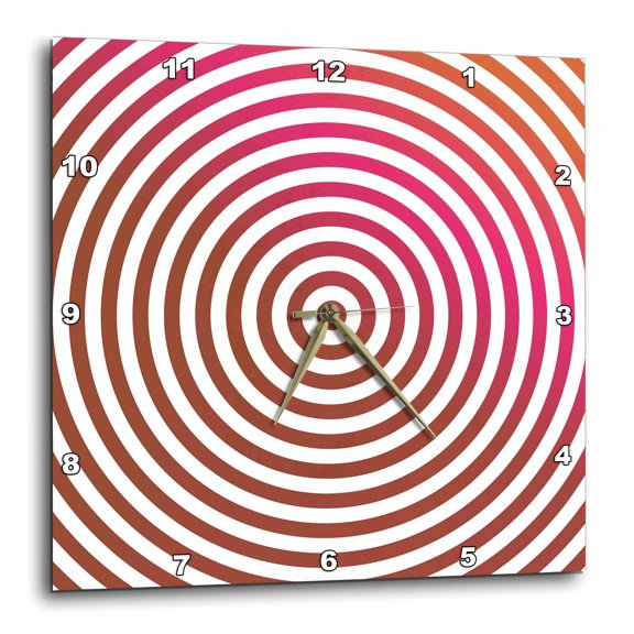 3drose, Red Target - Abstract Design from Concentric Rings, 10x10 Wall Clock
