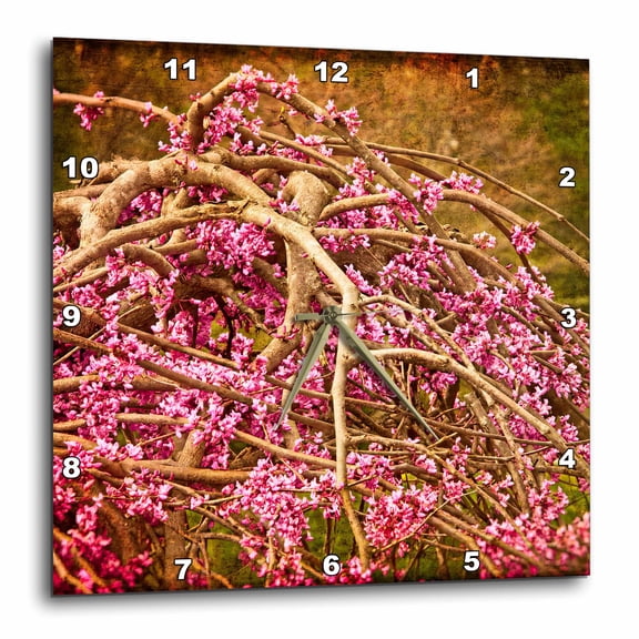 3drose, Redbud Tree, 10x10 Wall Clock