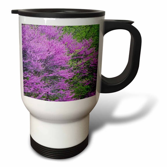 3drose, Redbud Trees in Full Spring Bloom Near Defiance Ohio - Us36 Cha0032 - Chuck Haney, 14oz Stainless Steel Travel Mug