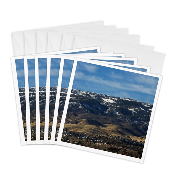 3drose, Reno Mountain Landscape, 6 Greeting Cards with Envelopes