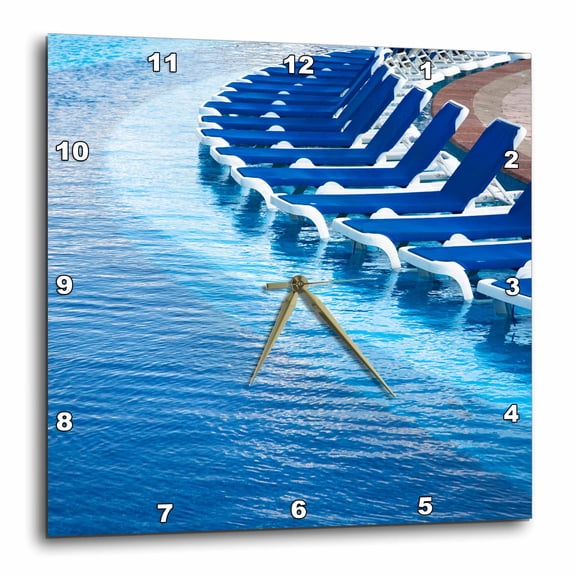3drose, Resort Pool, Playa Del Carmen, Cancun, Mexico - Sa13 Ist0058 - Inti St. Clair, 15x15 Wall Clock