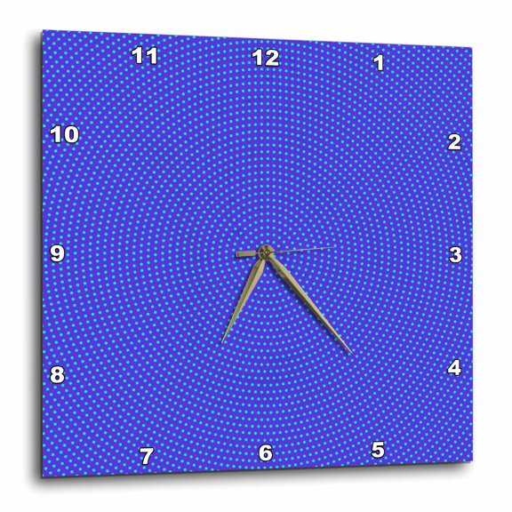 3drose, Retro Blue Dot Pattern Background - Abstract Vector Illustration, 15x15 Wall Clock