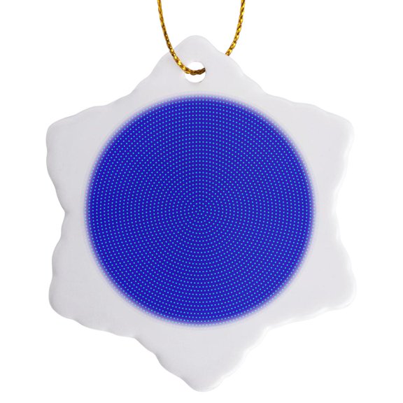 3drose, Retro Blue Dot Pattern Background - Abstract Vector Illustration, 3 inch Snowflake Porcelain Ornament