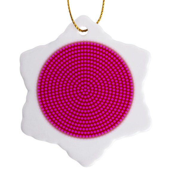 3drose, Retro Dot Pattern Background - Abstract Vector Illustration, 3 inch Snowflake Porcelain Ornament