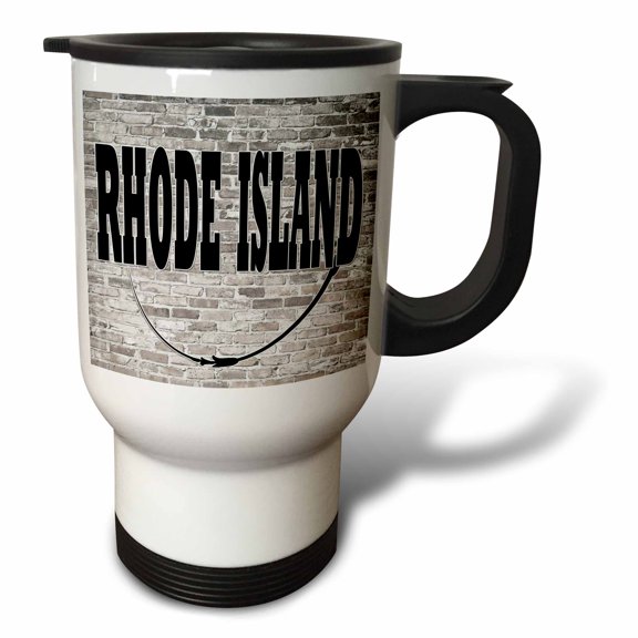 3drose, Rhode Island. State Capital Is Providence., 14oz Stainless Steel Travel Mug