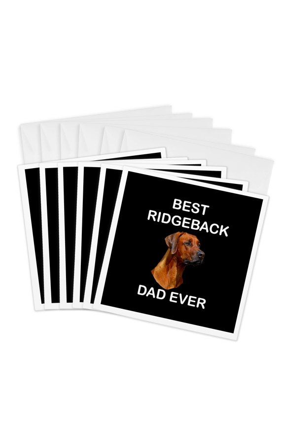 , Rhodesian Ridgeback Dog Best Dad Daddy Father Ever Gift, 6 Greeting Cards with Envelopes