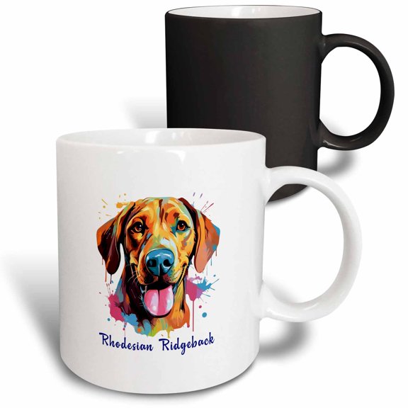 3drose, Rhodesian Ridgeback Dog Breed. Colorful Painting Art. Chic Gift, 11oz Magic Transforming Mug