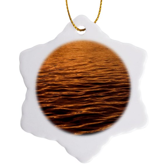 3drose, Ripples on Water at Sunset, Natural Pattern - Na05 Dpb0019 - Douglas Peebles, 3 inch Snowflake Porcelain Ornament