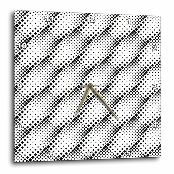 3drose, Rounded Square Pattern Background - Abstract Vector Graphic Design, 15x15 Wall Clock
