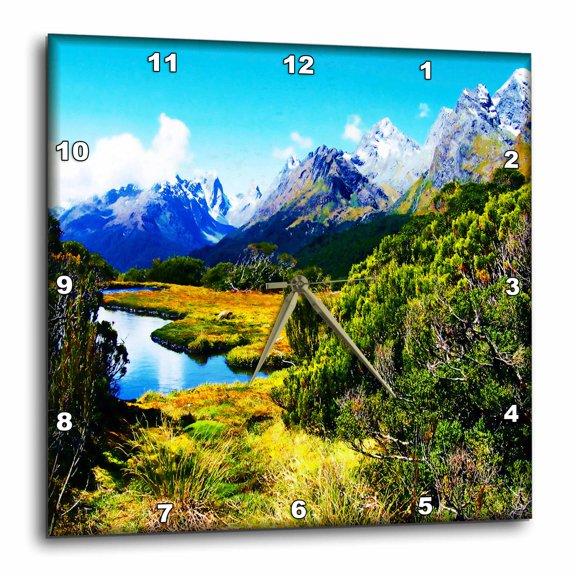 3drose, Routeburn Track Landscape, 10x10 Wall Clock
