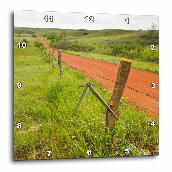 3drose, Rural Farm Road, North Dakota - Us35 Ldi0018 - Larry Ditto, 10x10 Wall Clock